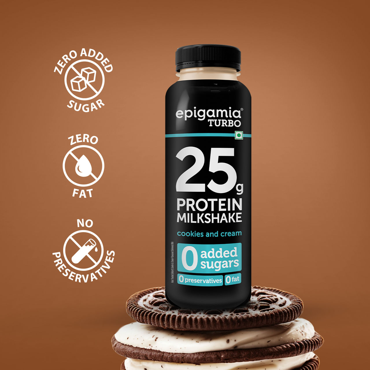 Epigamia Turbo Cookies and Cream Protein Milkshake