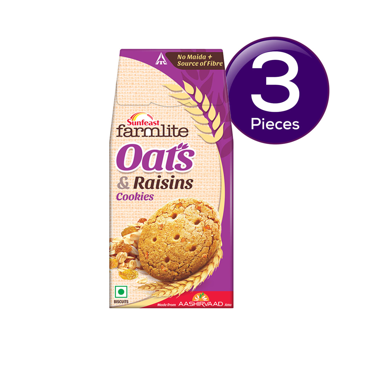 Sunfeast Farmlite Biscuit - Cookies - Oats & Raisins 150 g Combo