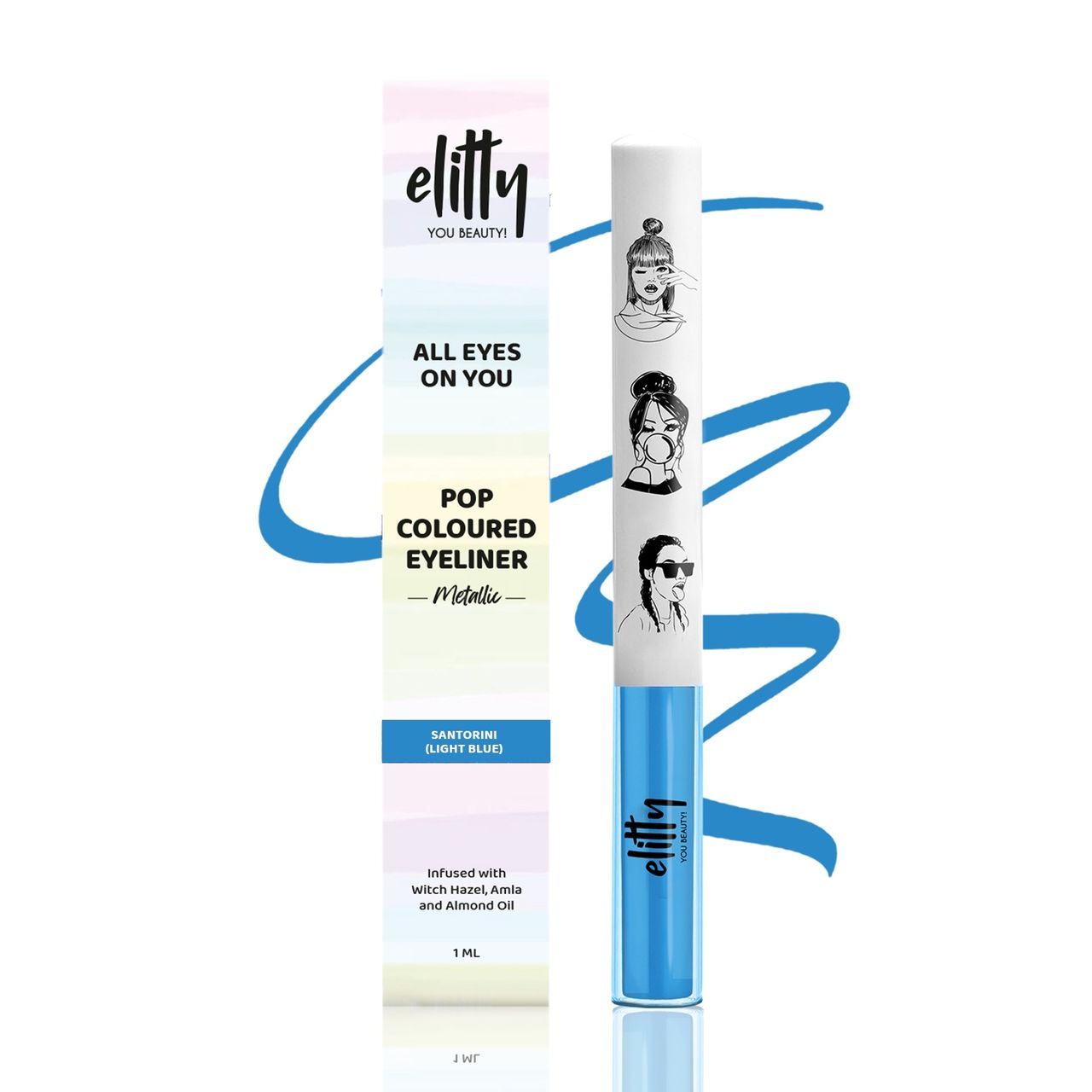 Elitty Waterproof Liquid Eyeliner - Light Blue | Santorini