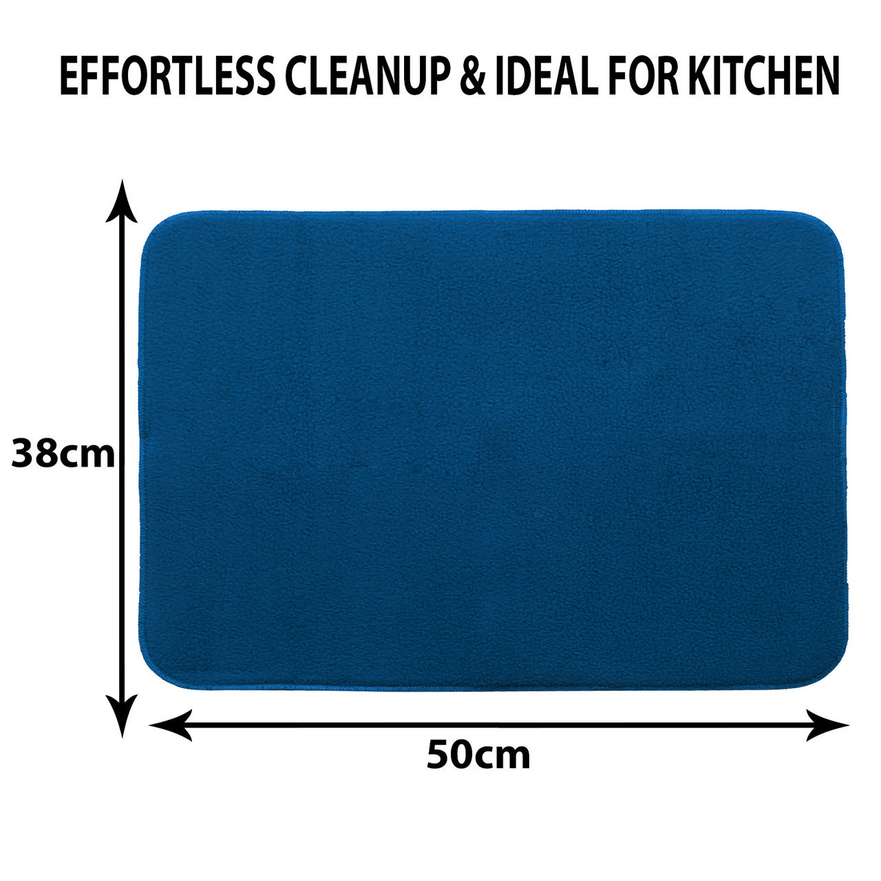 Kuber Industries Microfiber Reversible Kitchen Dish Dry Mat|38x50|Blue