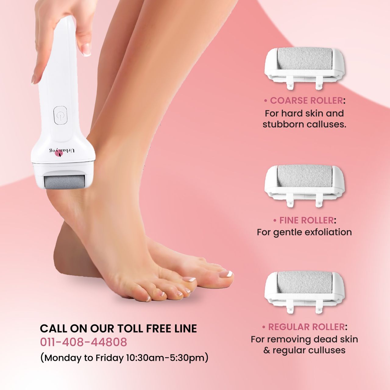 UrbanYog Electric Callus Remover  2 Speed Settings | 1200 mAh Battery