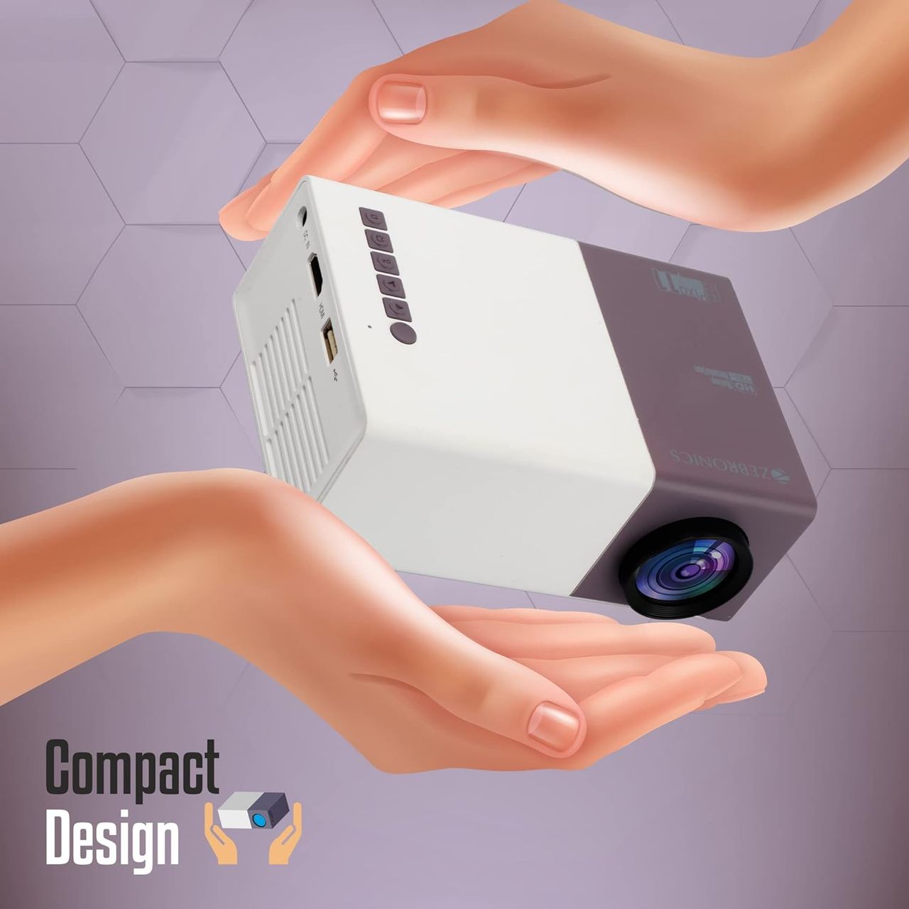 Zebronics Pixaplay 11 Portable Led Projector With Fhd 1080P Support | 1500 Lumens Compact Design