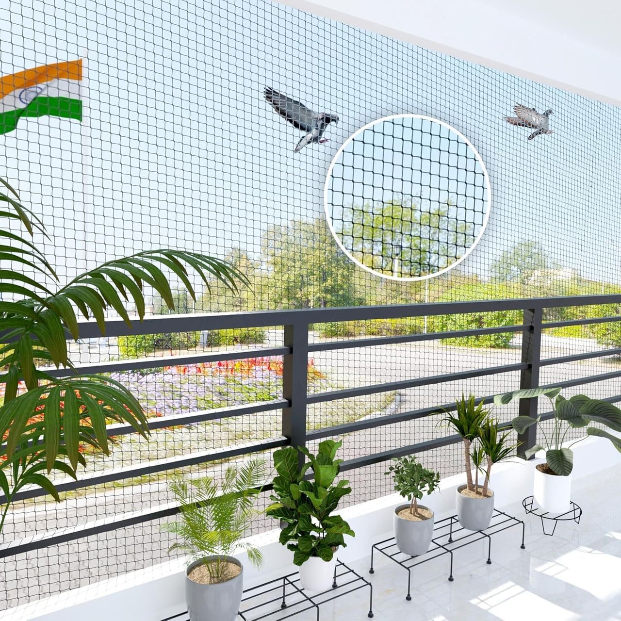 Mr. Right Pigeon Nets for Balconies | WHite