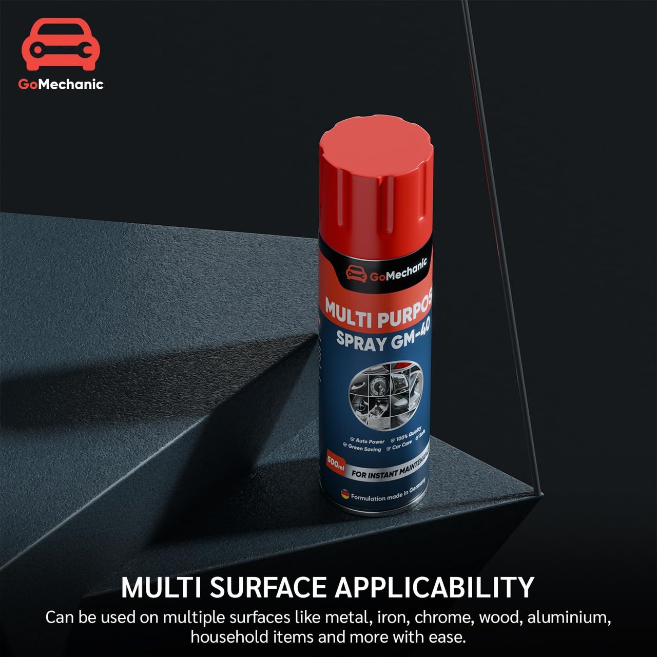 Premium1 Wash & Wax (200ml) & Gomechanic Multipurpose Lubricant Spray 400Ml-Advanced Formula For Rust Prevention (1pc) Combo