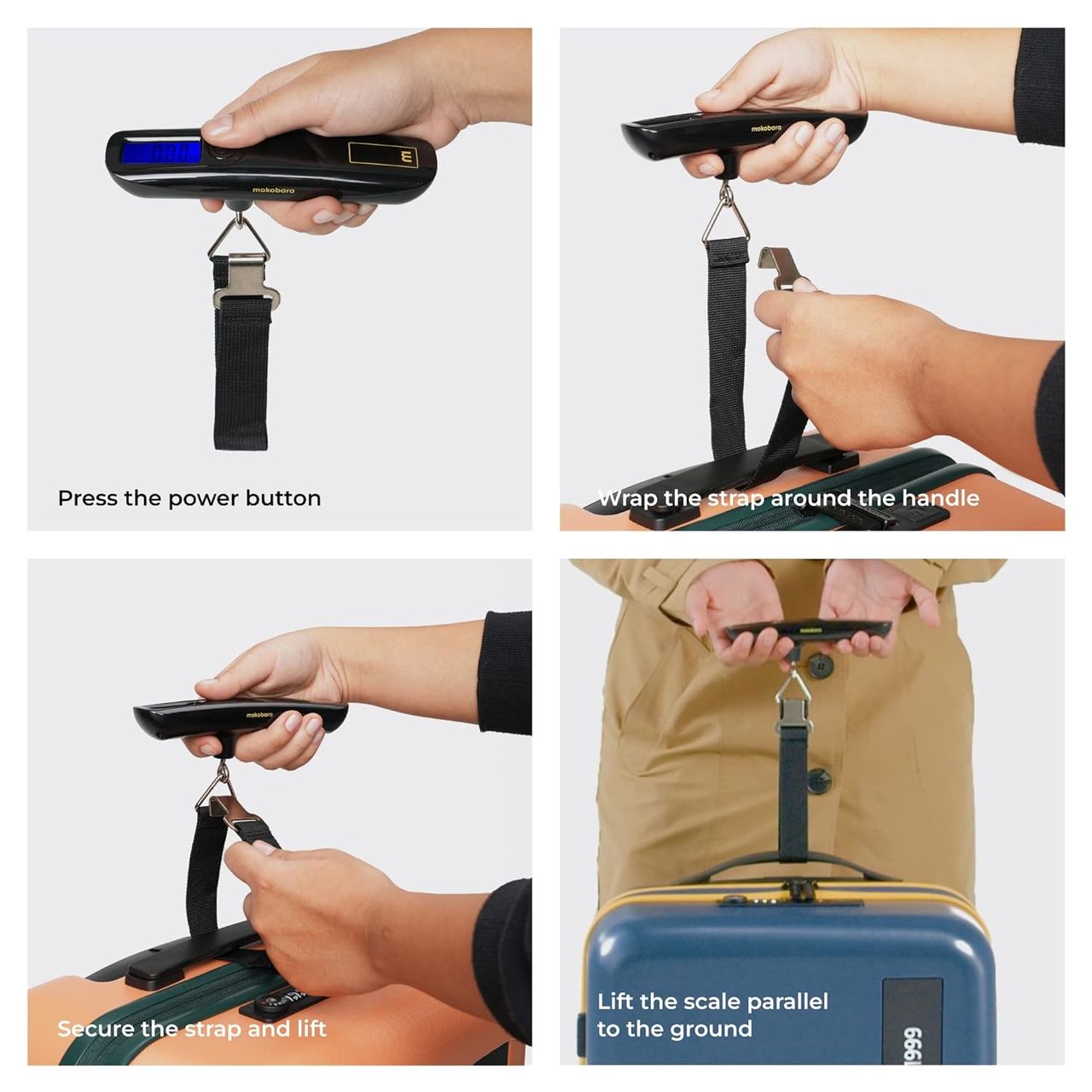 Mokobara Metal and Nylon Luggage Scale | Black