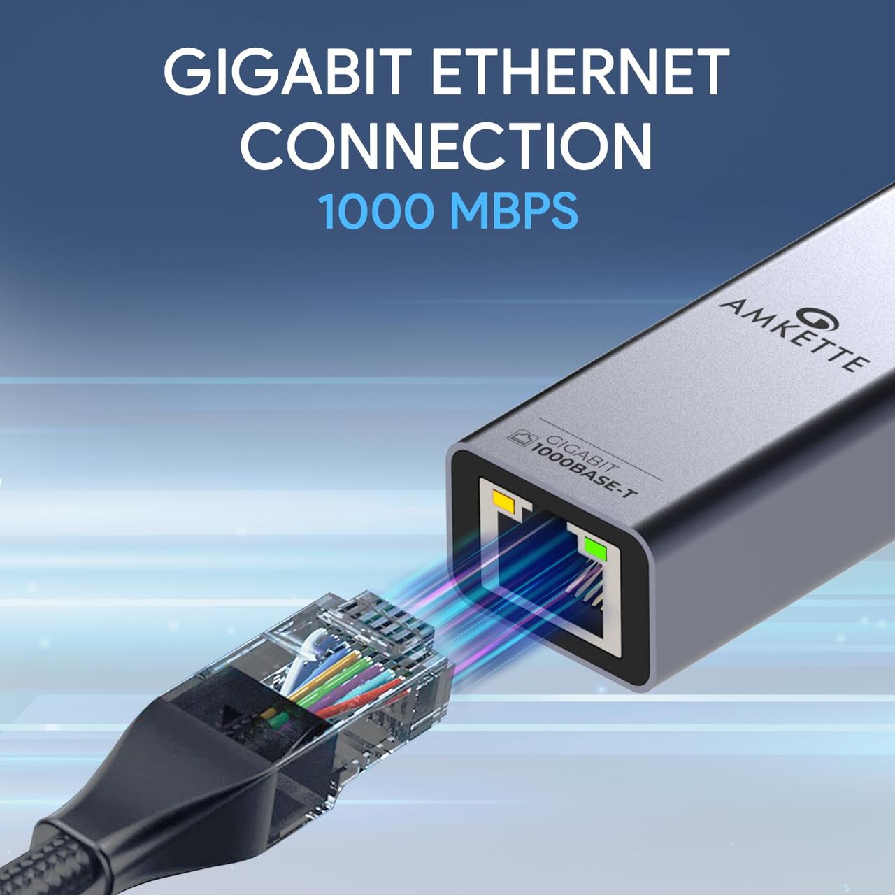 Amkette Usb Gigabit Ethernet Adapter-Type C+A-Grey