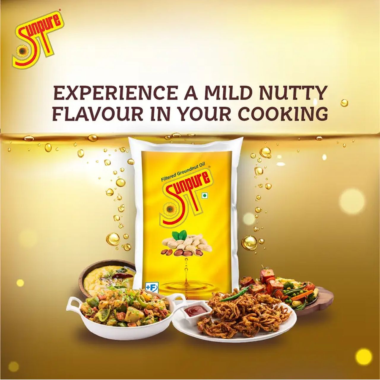 Sunpure Filtered Groundnut Oil | Pouch 1 l Combo