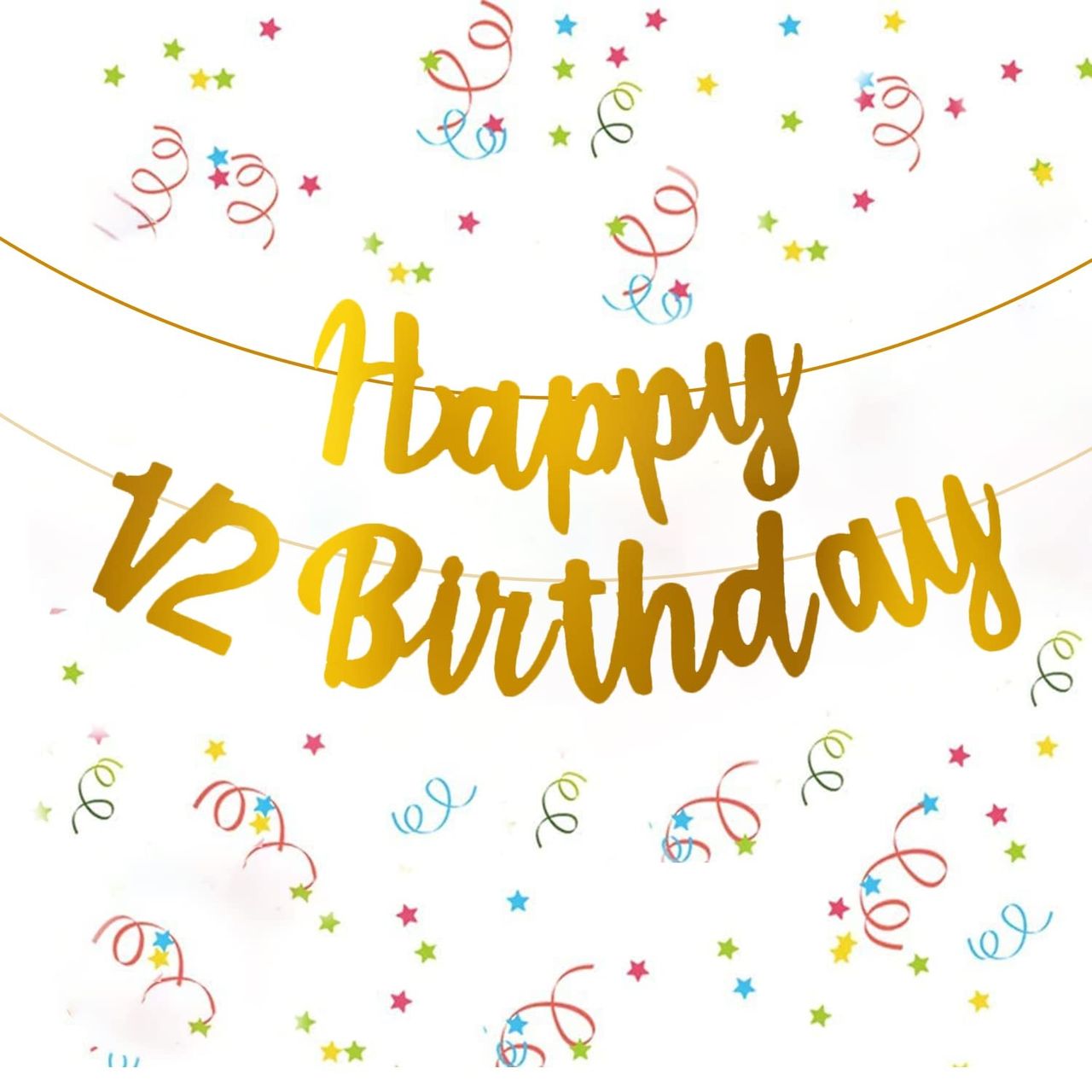 Party Propz Gold Happy 1/2 Birthday Banner
