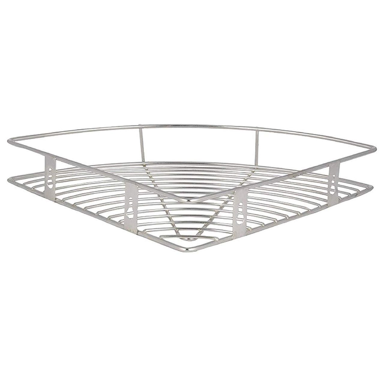 Kuber Industries Stainless Steel Storage Rack | Standard | Silver | Corner Shelf