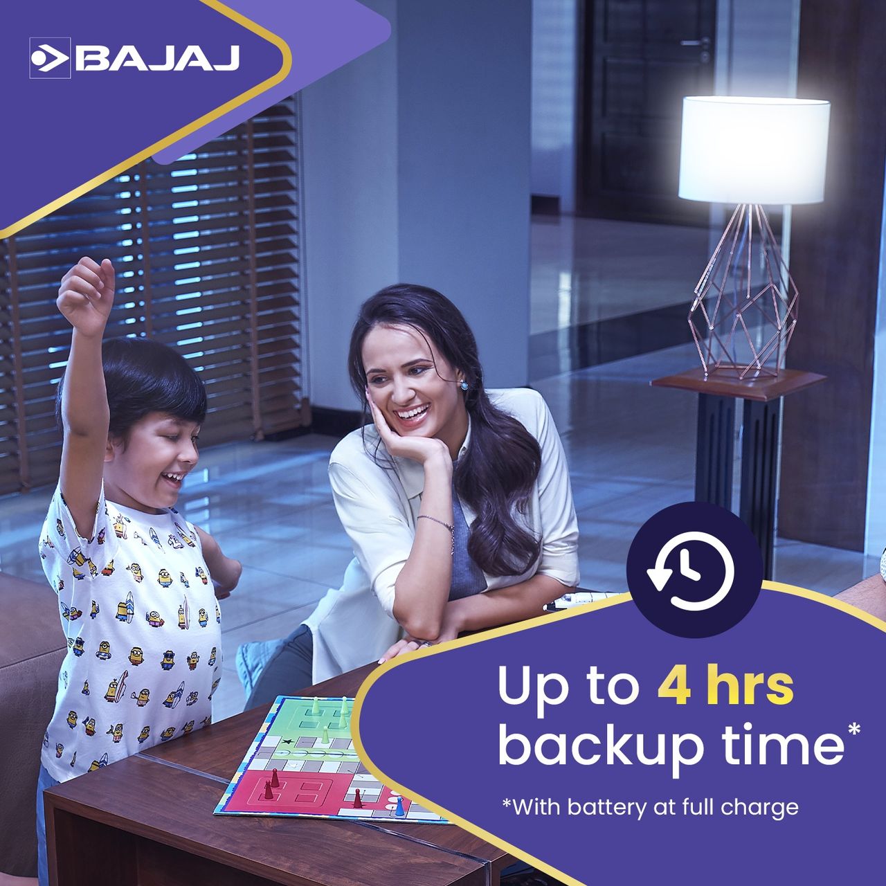 Bajaj LEDZ 12W Rechargeable Emergency Inverter LED Bulb | B22 Base Holder