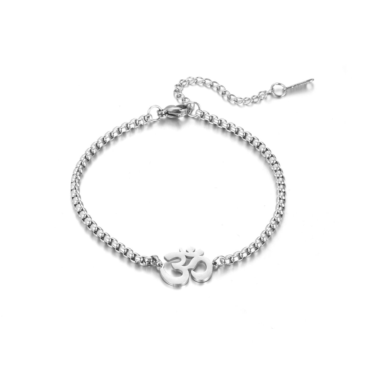 Salty Alpha Men Auspicious "OM" Silver Bracelet