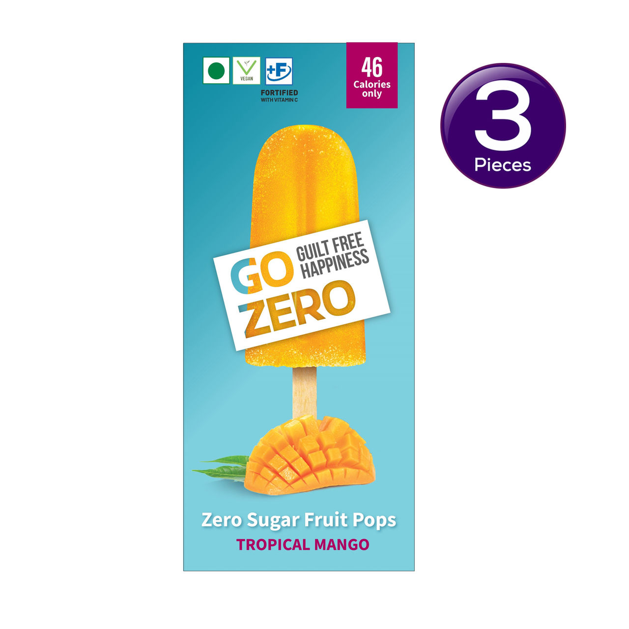 Go Zero Tropical Mango Low Calorie Guilt Free Ice Cream Popsicle 70 ml Combo