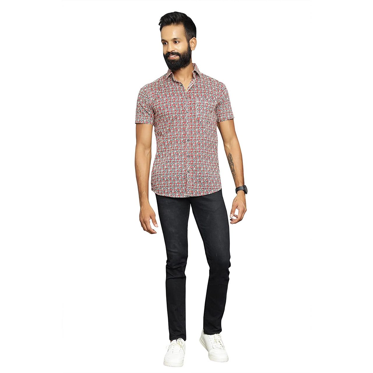 Sanskrutihomes Original Printed Casual Shirt for Men | Multi | XL