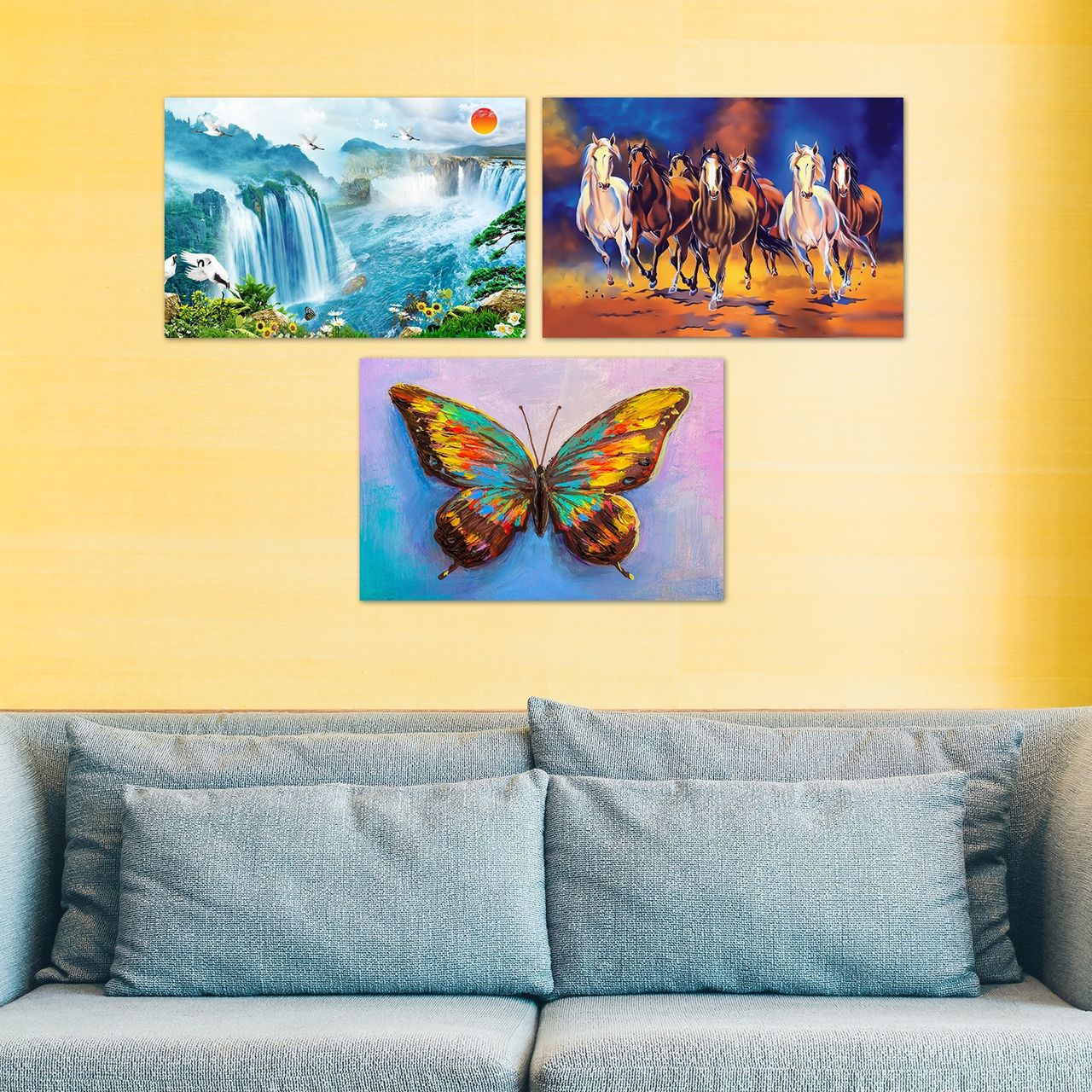 Paper Plane Design Vaastu Shastra Wall Poster | Set Of 3 | Size 12 x 18 Inch | D16