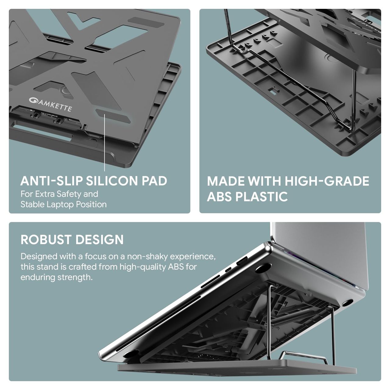 Amkette Ergo View Laptop Stand-Grey