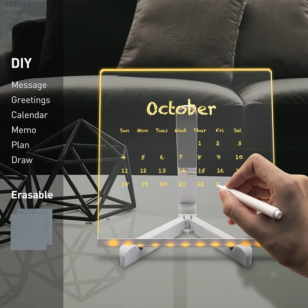 Desidiya 3D Acrylic 5 W Writing Pad (With Pen & Light)