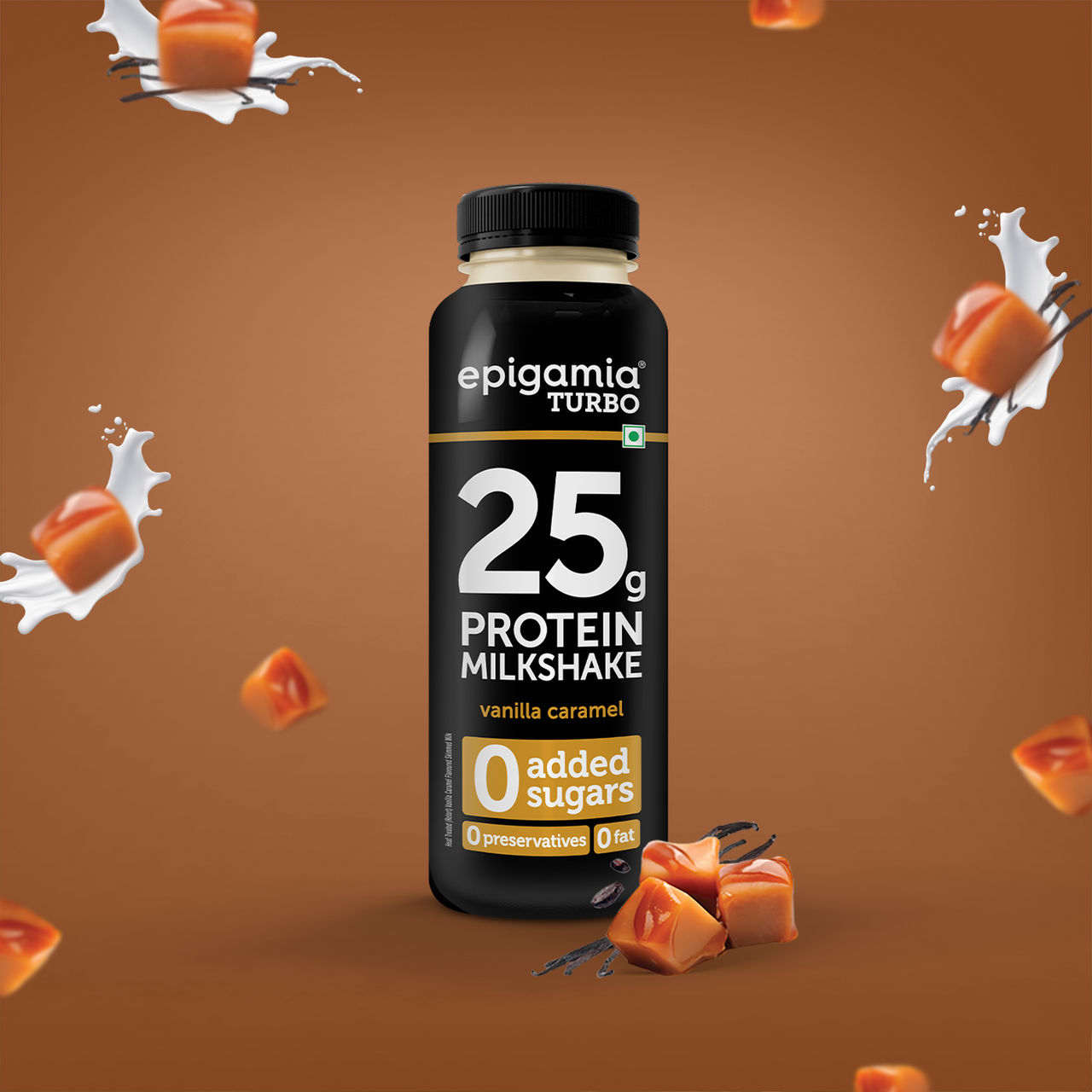 Epigamia Turbo Vanilla and Caramel Protein Milkshake
