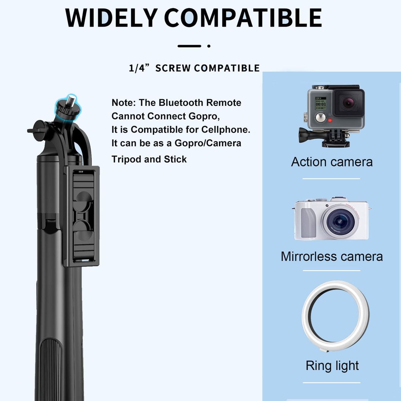 Hashwow Premium Long Selfie Stick With Tripod Stand - Tripod