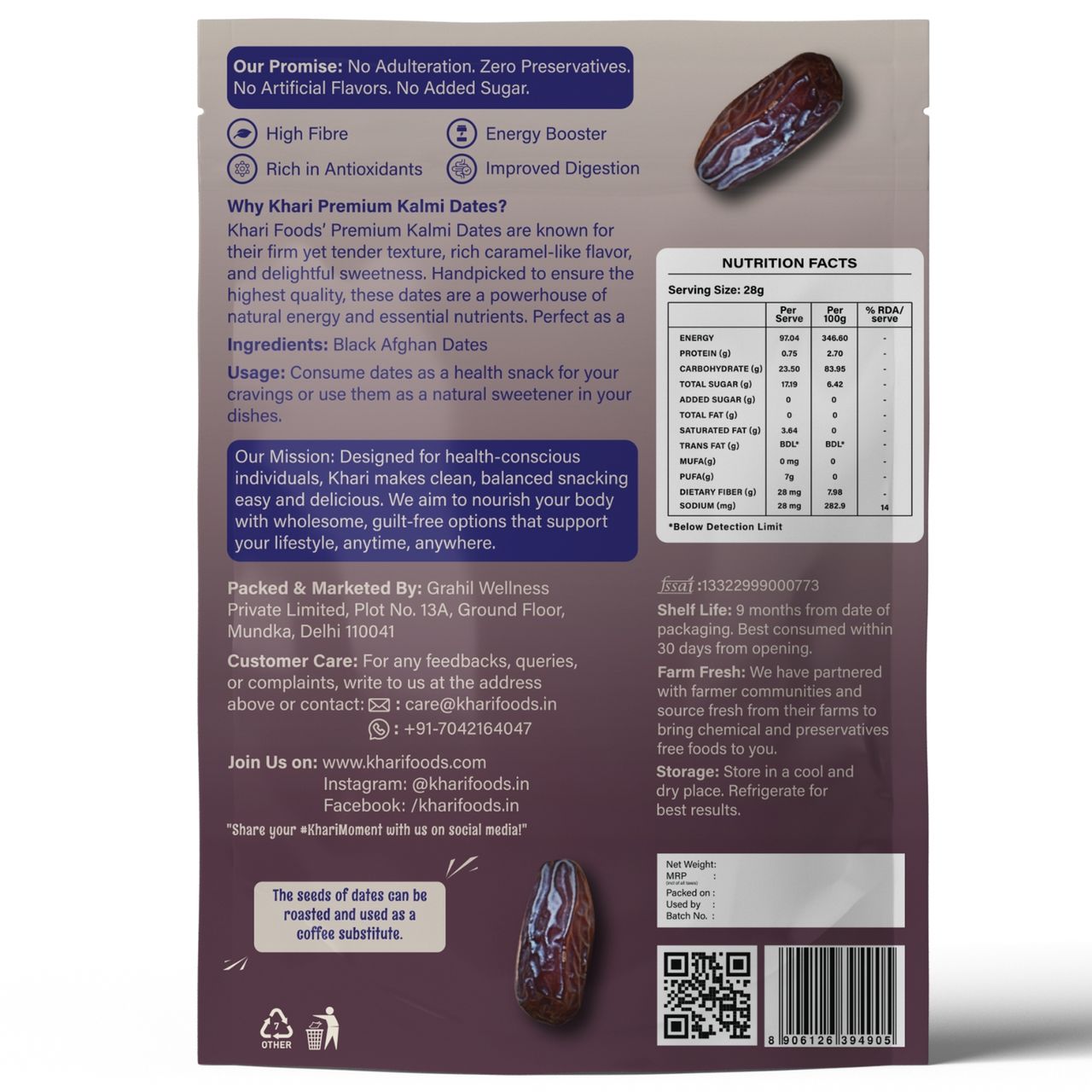 Mango Badami (Amba)(3pc) & Khari Foods Kalmi Dates(250gms) Combo
