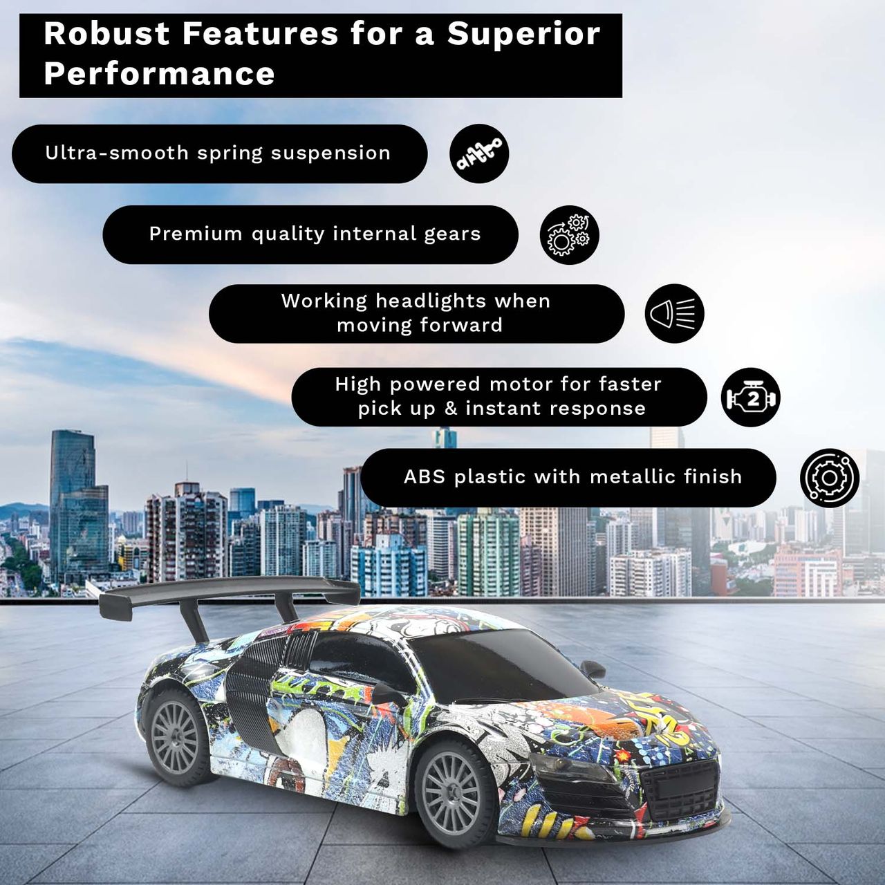 Frendo 1:24 Hi Speed Remote Control Car - Aud Grafitti