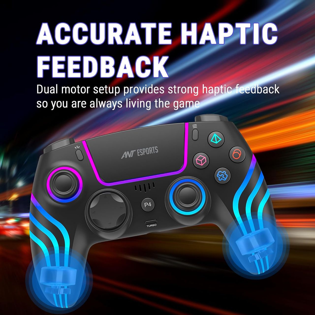 Ant Esports Gp400 Rgb Wireless Controller Six- Axis Sensor,Upto 12 Hrs. Play Time, 1000Mah Battery