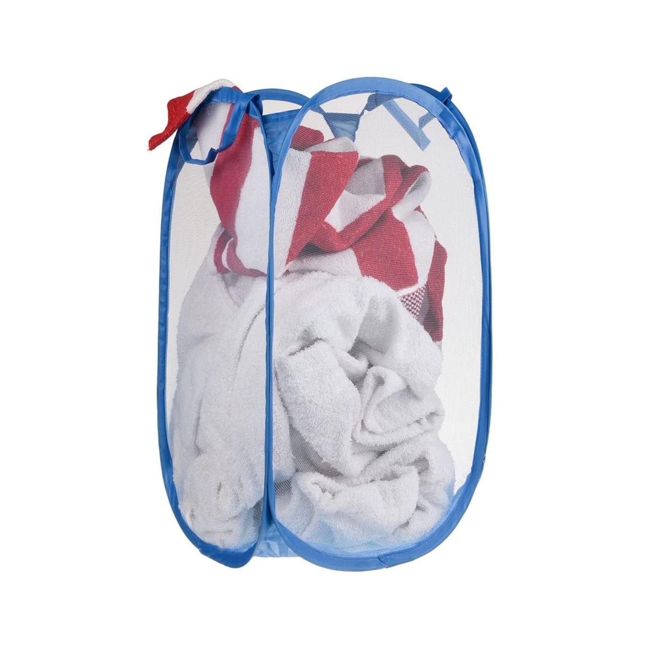 Kuber Industries Nylon Mesh Laundry Basket with Handles|Netted Lightweight Laundry Bag (Assorted)
