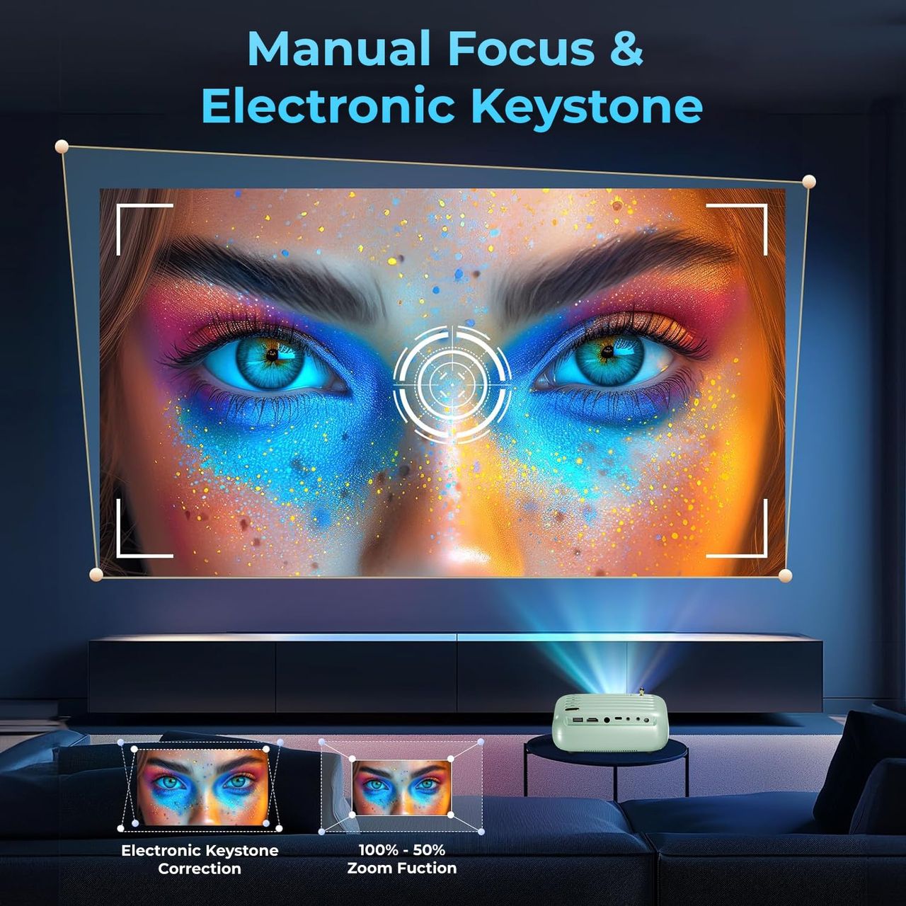 Wzatco Pixel Plus - Portable LED Projector | Native 720p Full HD | 1080P Support