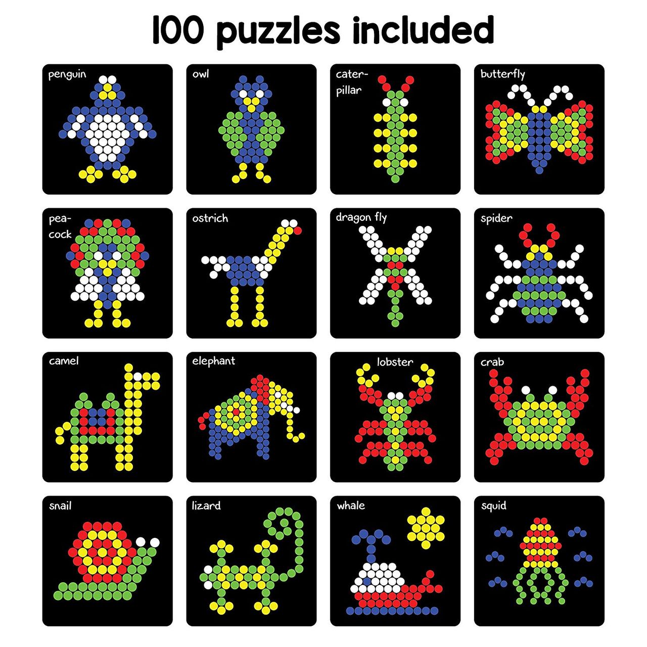 Play Panda Magnetic Puzzles (small) Circles with 250 Magnets & 100 Puzzles