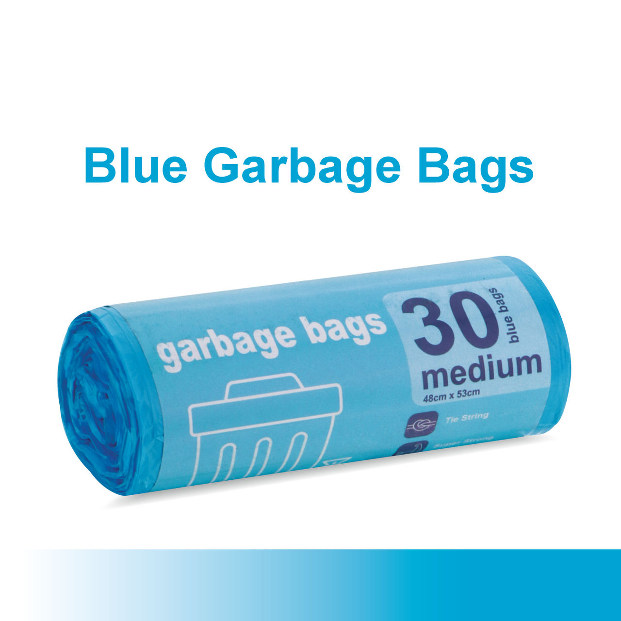 Garbage Bag Roll Blue - Medium - 19 x 21 Inch