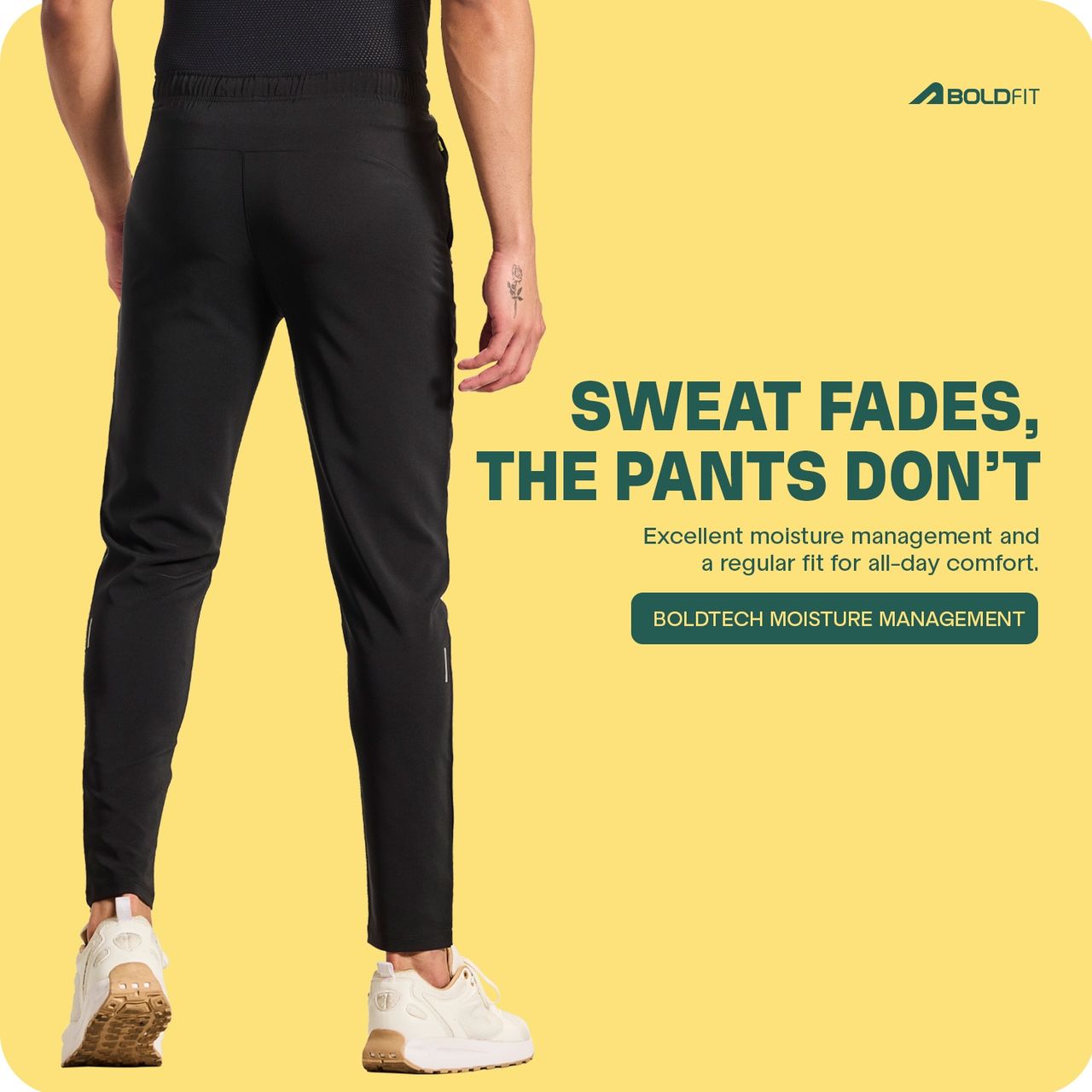 Boldfit Men's Track Pant for Running Gym Sports Lower Multipurpose | Black - M