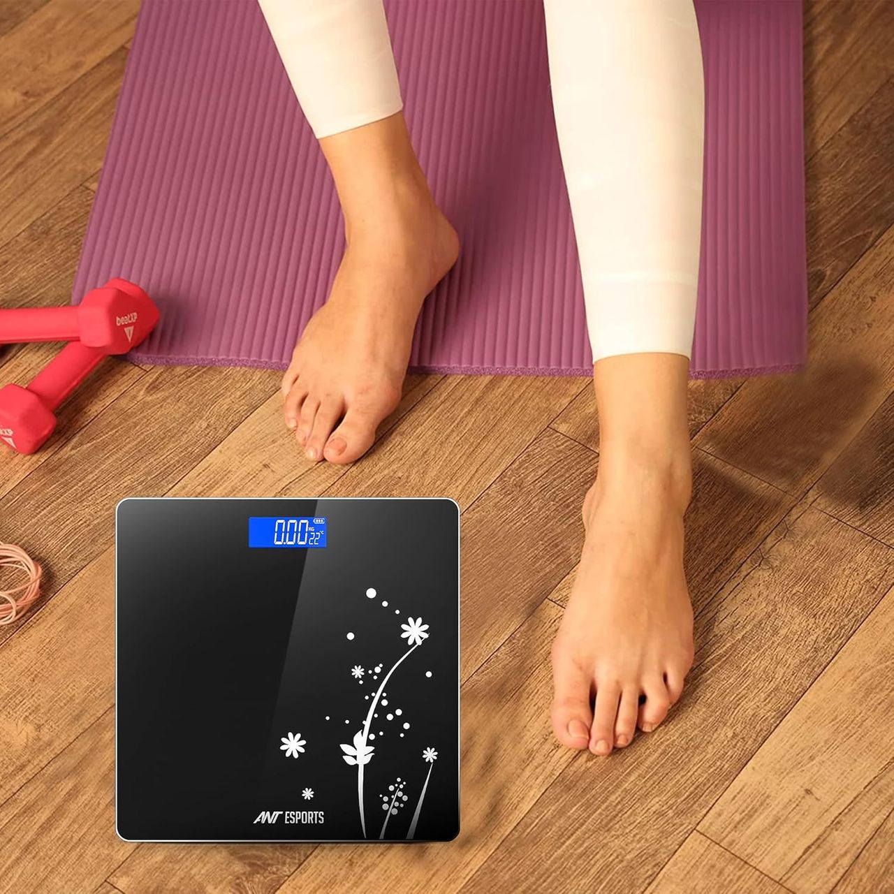Ant Flora Bud Digital Body Weighing Scale | Black - 1 Unit