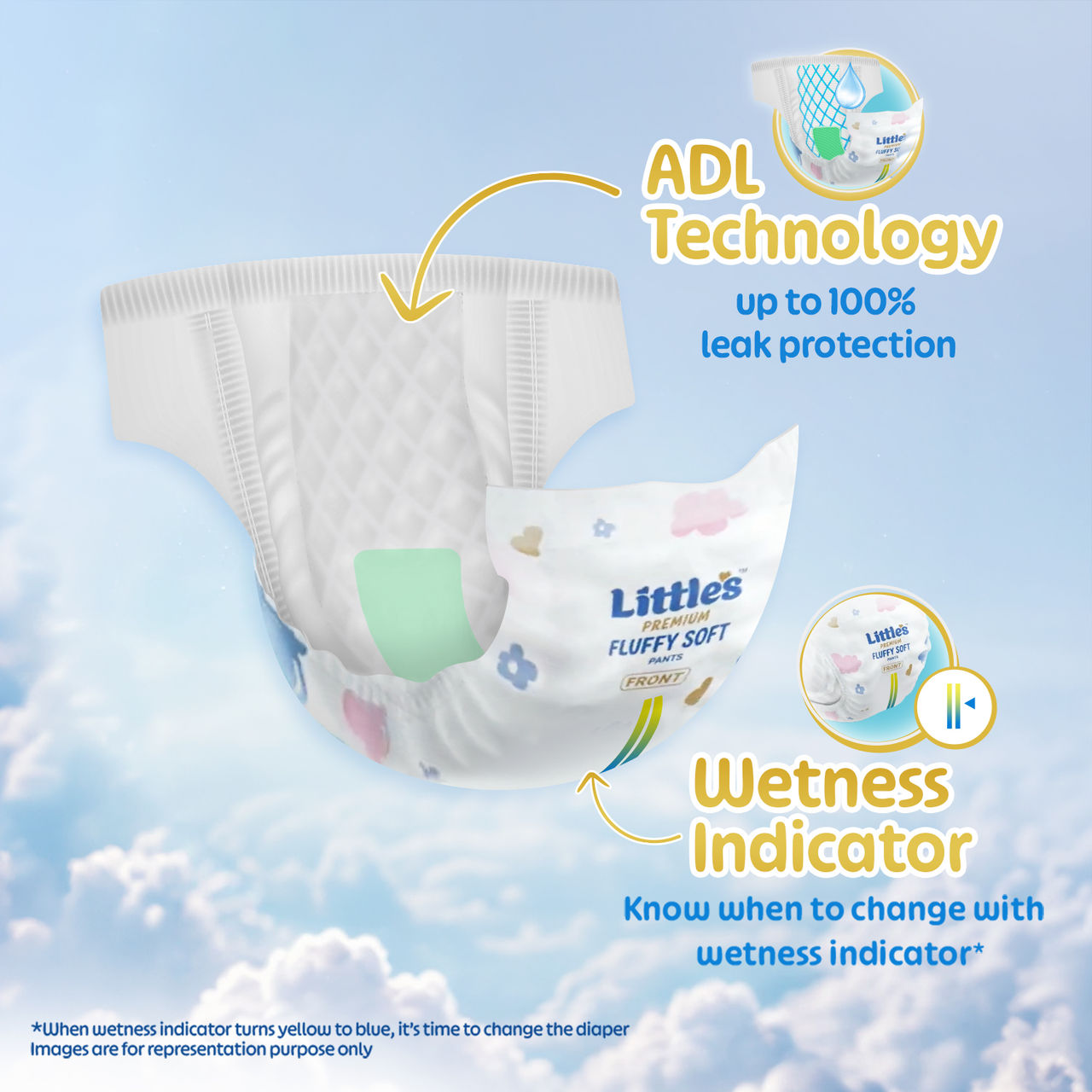Littles Expert Baby Care Comfy Baby Diapers | Pant Style | NB | 40 pcs