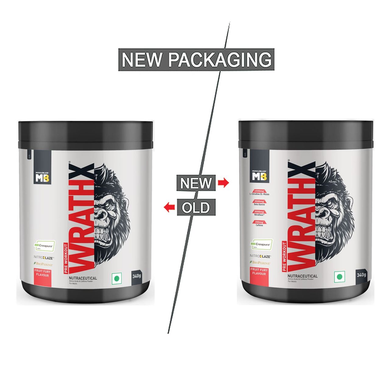 MuscleBlaze Pre Workout WrathX, (Fruit Fury, 20 Servings)
