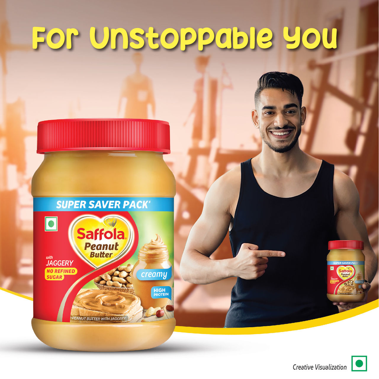 Saffola Peanut Butter with Jaggery, Crunchy