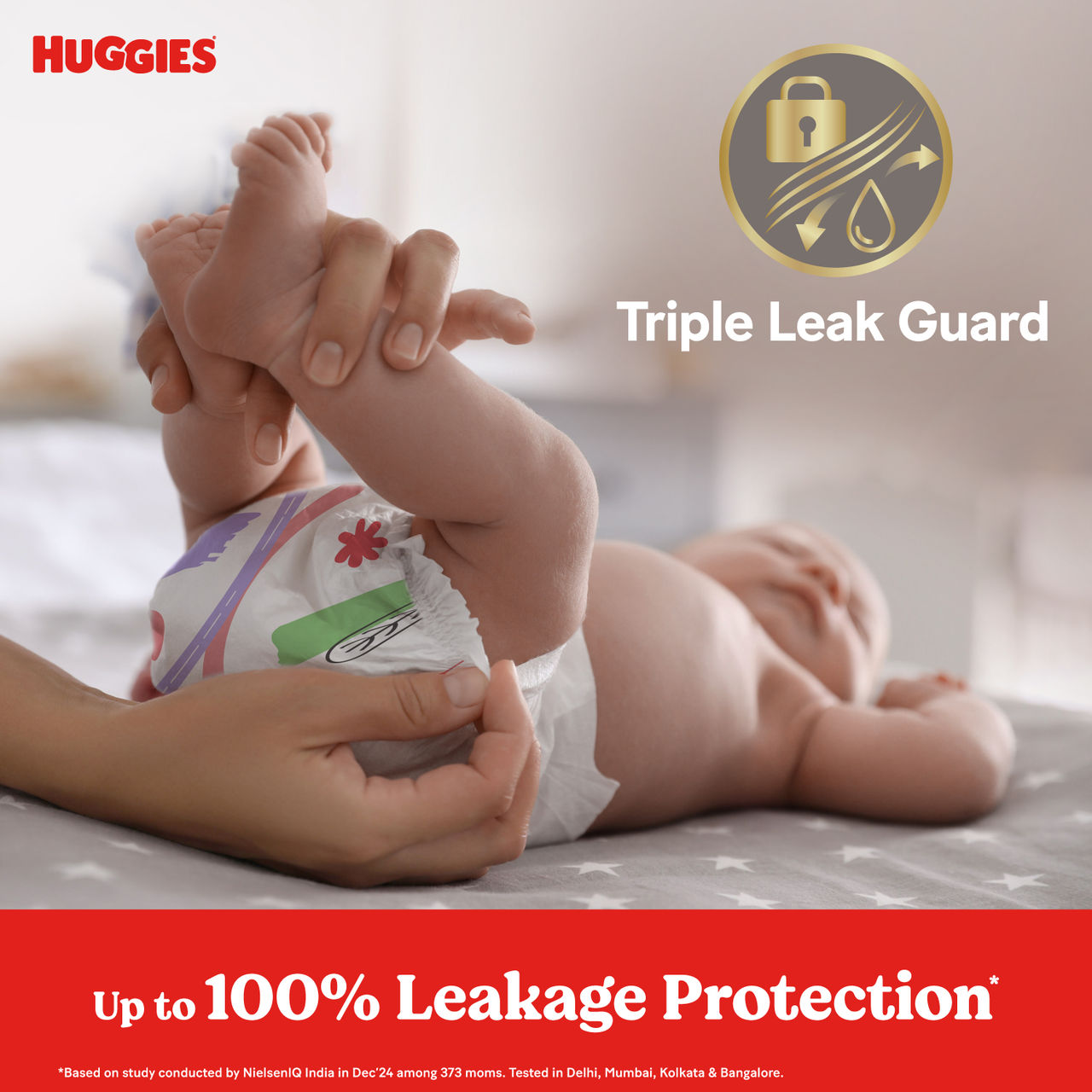 Huggies Complete Comfort Wonder Pants Style Baby Diapers L Size, 9 to 14 kgs