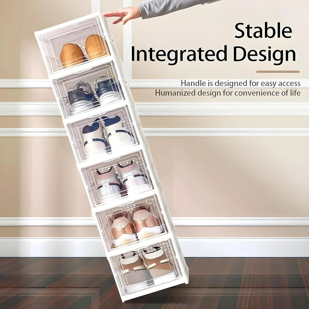 Kuber Industries (6-Layer) Foldable Storage Rack for Shoe | Slippers & Books | White