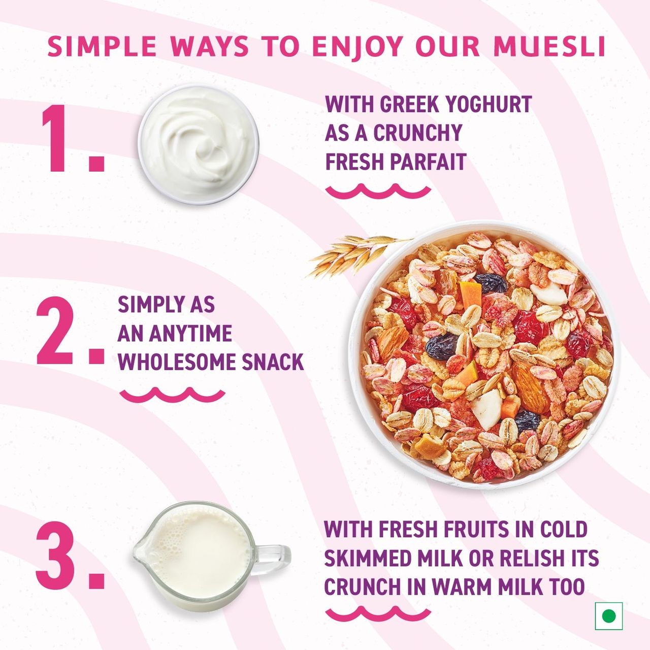 Bagrry's Crunchy Fruit & Nut Muesli 375 g Combo