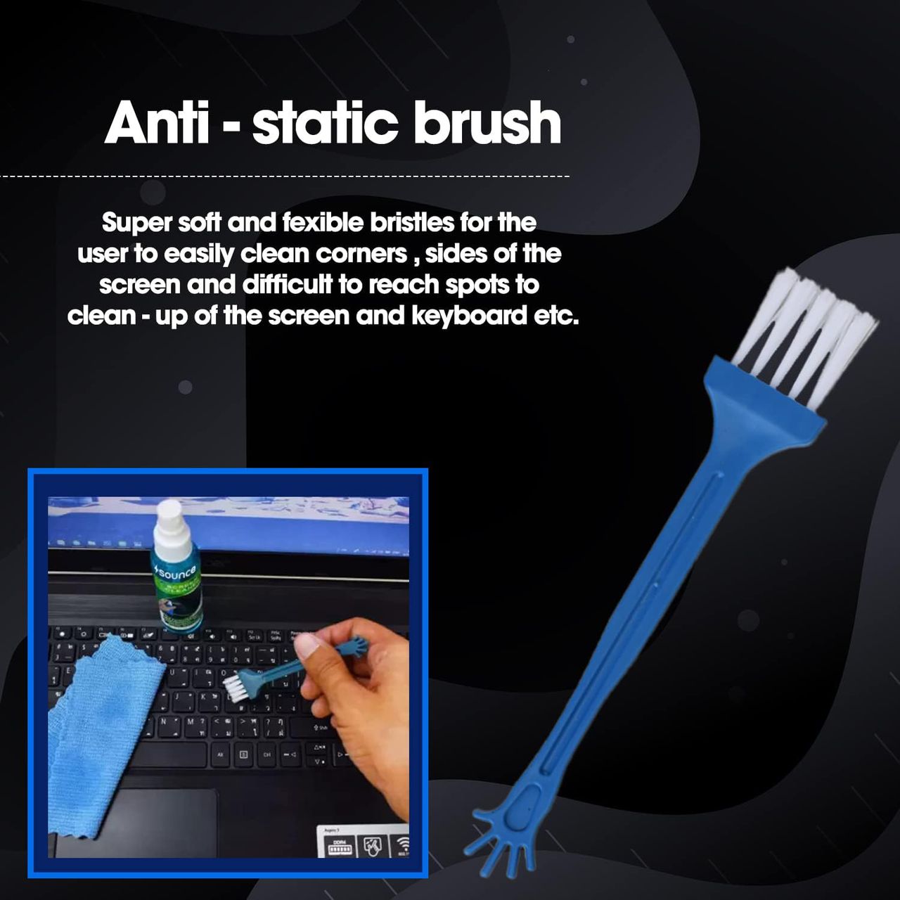 Sounce 3 In 1 Cleaning Kit Set For Screen Pc, Laptops, Monitors, Mobiles