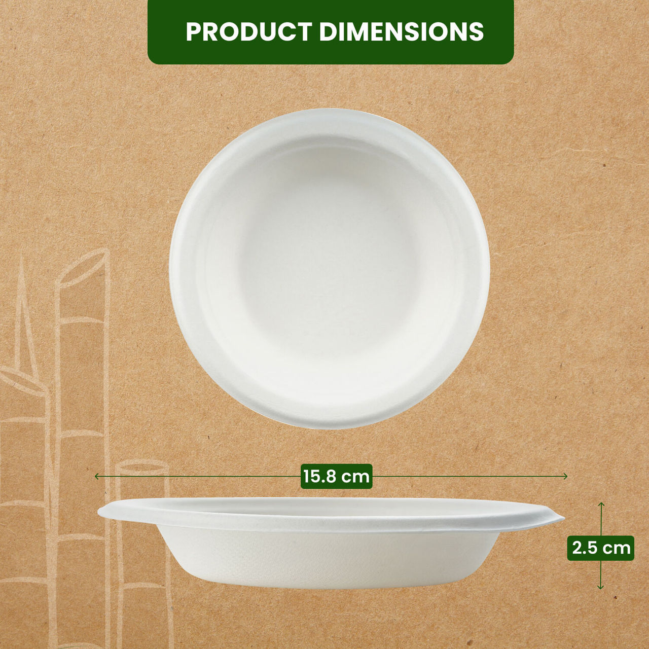 BAY6 Round Disposable Deep Plate - 6 Inch - Pack Of 25