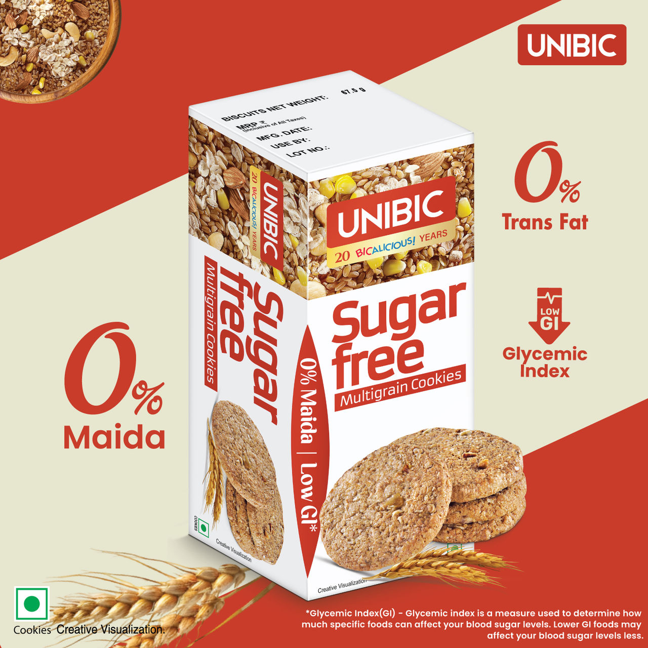 Unibic Sugar Free Multigrain Cookies |0% Maida | Low GI