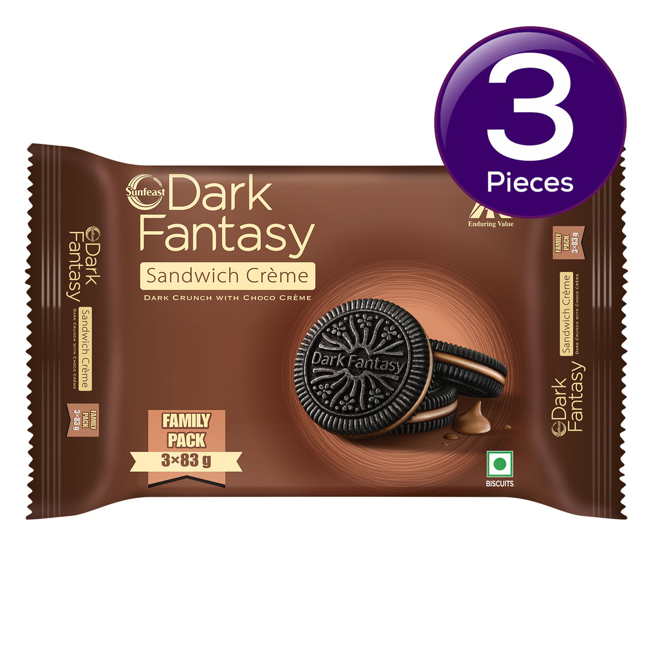 Sunfeast Dark Fantasy Crème | Made With Real Chocolate 249 g Combo