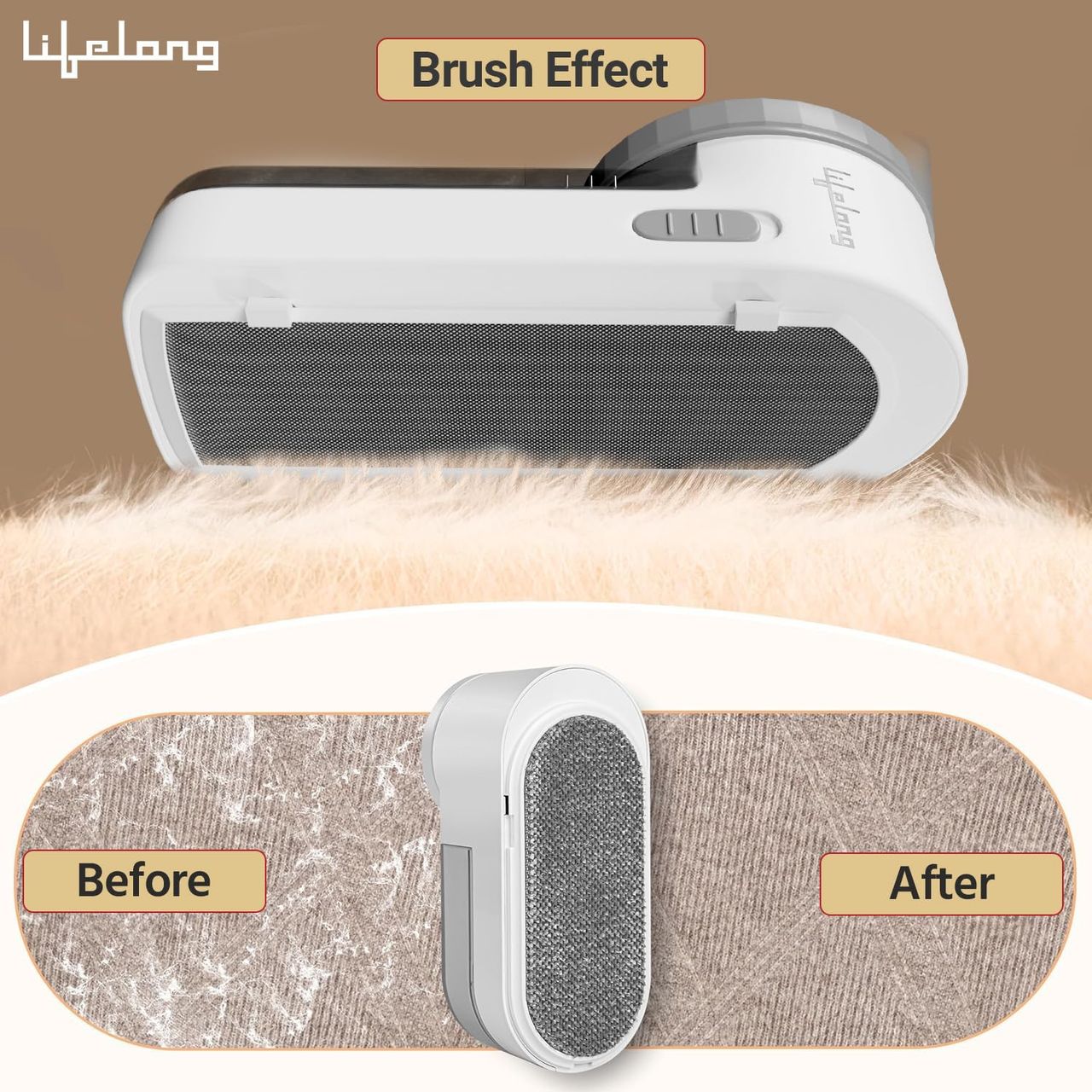Lifelong 2-In-1 Lint Remover For Clothes With Brush With Long 2 Metre Usb Cable (Llelr18)