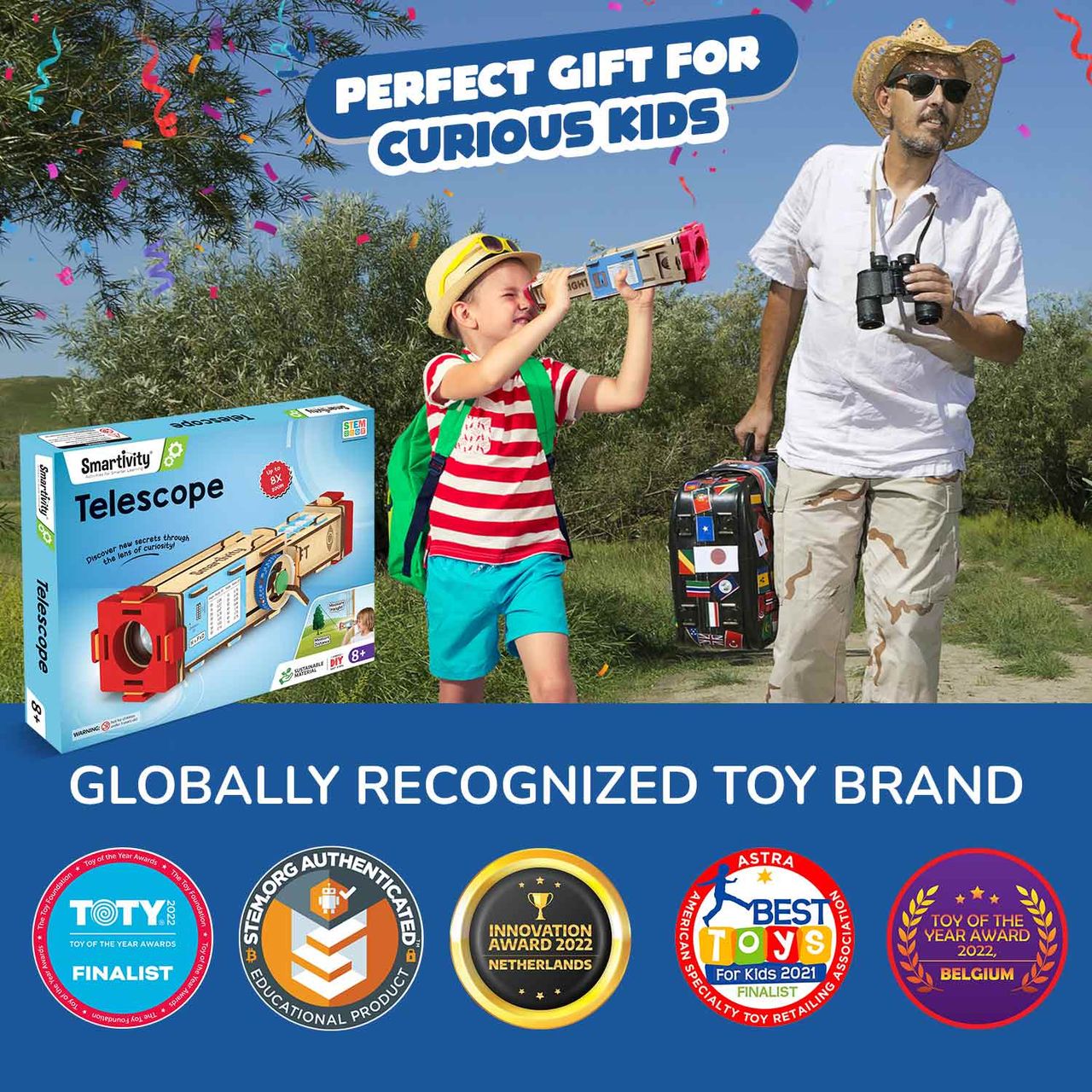 Smartivity Telescope 8X Zoom, Fun Exploration for 6 to 12-Year-Old Kids, Learning DIY Activity Kit