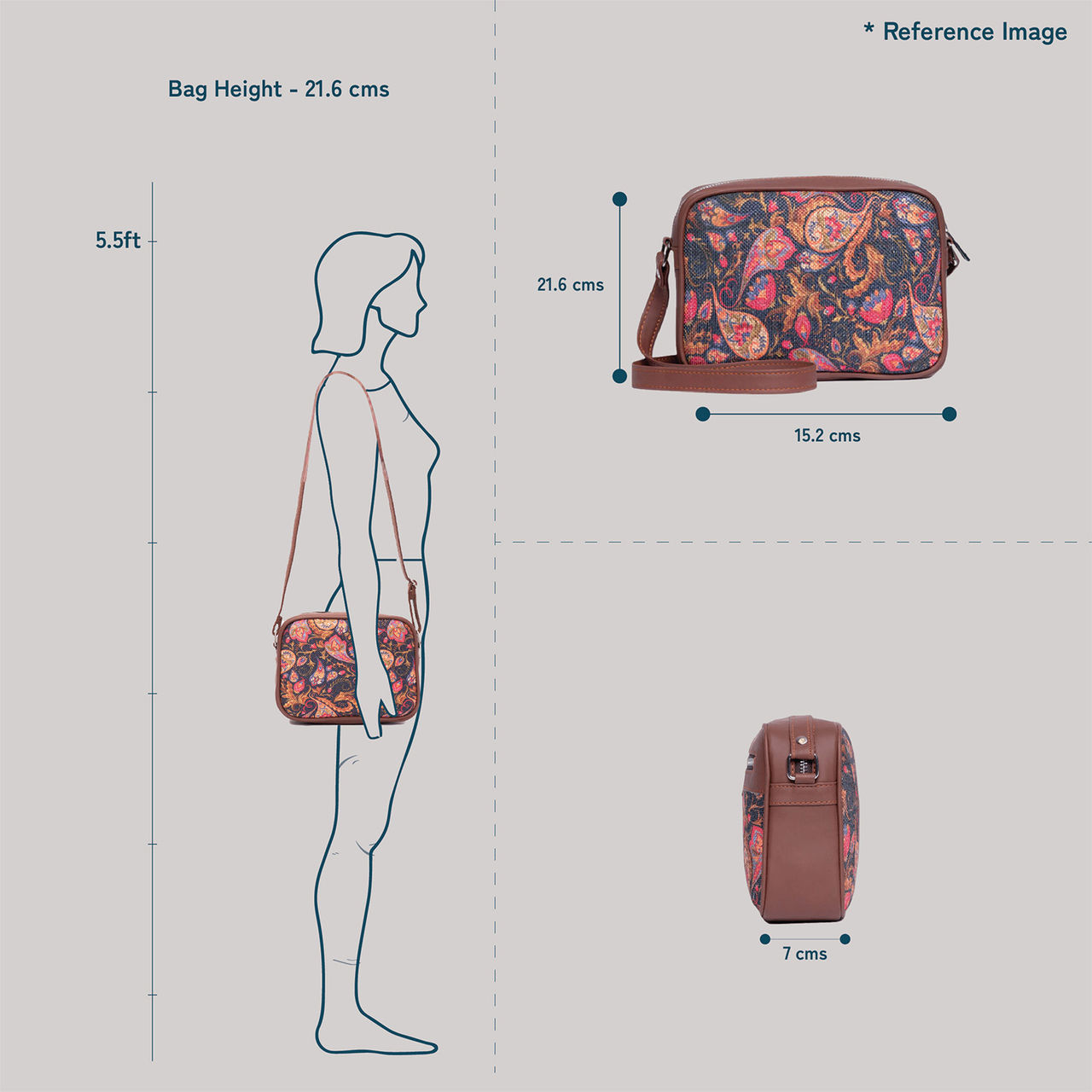 Zouk Women's Woven Vegan Leather 2.4 L Sling Bag | Multicolour - One Size