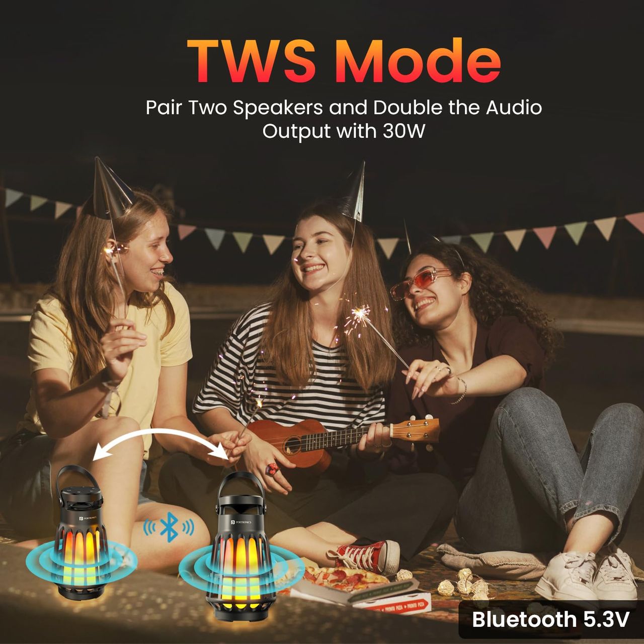 Portronics Dash 6 15W Portable Bluetooth Speaker with In-Built White Noise, In-Built Mic,Type C