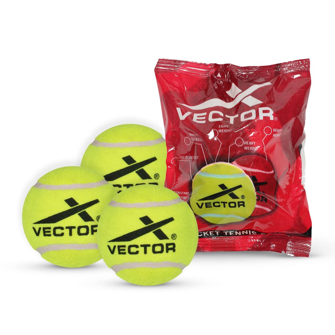Vector X Cricket Tennis Ball Size - Standard Light (Pack Of 3)