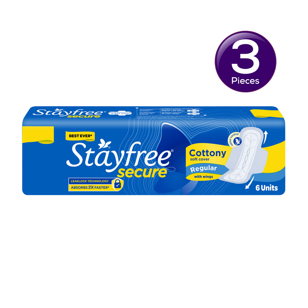 Stayfree Secure  Sanitary Pads - Regular 6 pc Combo