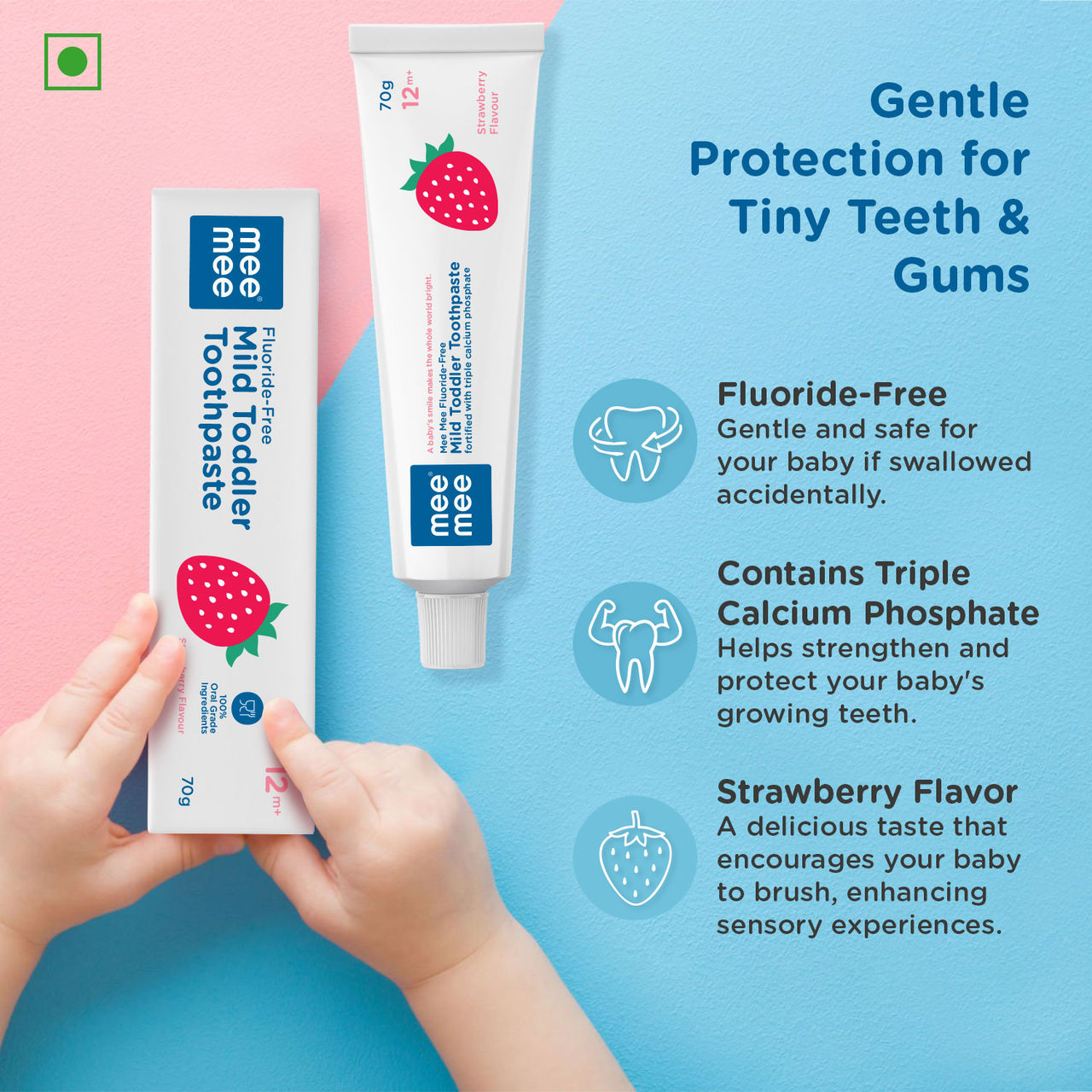 Mee Mee Baby Toothpaste For Kids | Strawberry | 1 - 5 years