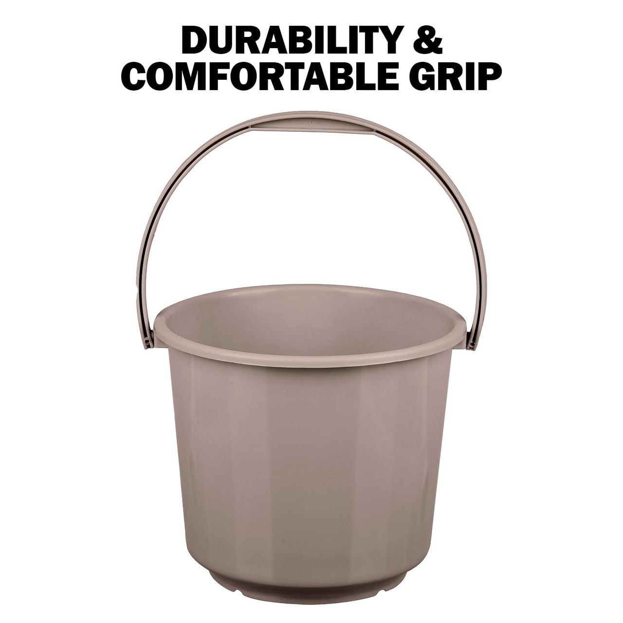 Kuber Industries Plastic Bucket for Cleaning & Storage|Plain Bucket|5 L|Brown