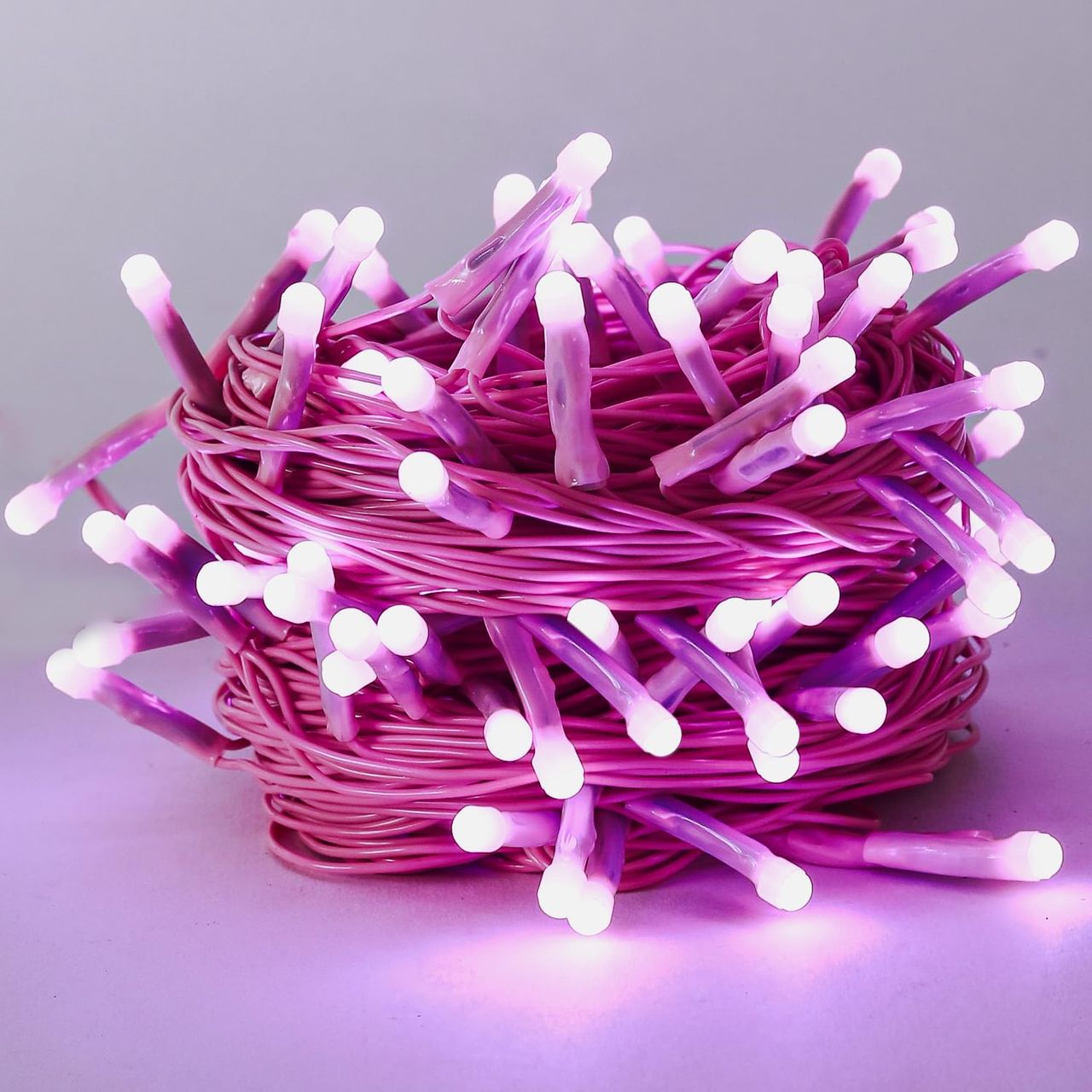 Lexton 36 Feet Long 40 LED Power Pixel Serial String/Fairy Light Plug Sourced Pack of 1 Pink